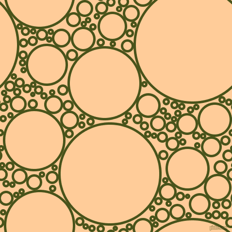 bubbles, circles, sponge, big, medium, small, 5 pixel line width, Verdun Green and Peach-Orange circles bubbles sponge soap seamless tileable