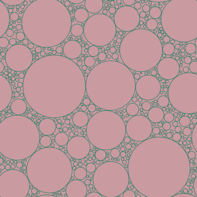 bubbles, circles, sponge, big, medium, small, 2 pixel line width, Viridian and Careys Pink circles bubbles sponge soap seamless tileable