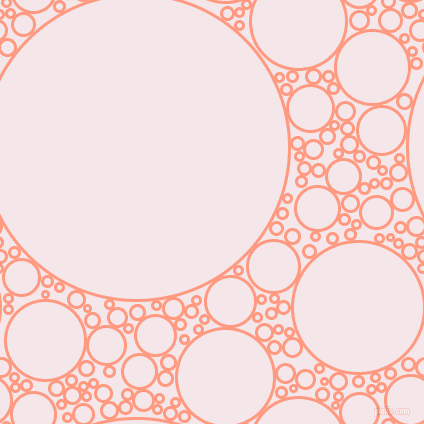 bubbles, circles, sponge, big, medium, small, 3 pixel line width, Vivid Tangerine and Amour circles bubbles sponge soap seamless tileable