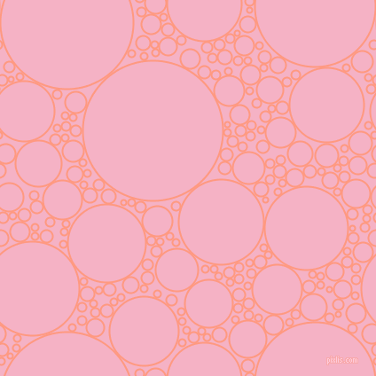 bubbles, circles, sponge, big, medium, small, 2 pixel line width, Vivid Tangerine and Cupid circles bubbles sponge soap seamless tileable
