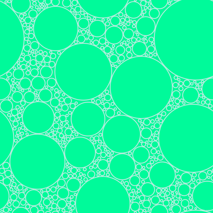 bubbles, circles, sponge, big, medium, small, 3 pixel line width, Water Leaf and Medium Spring Green circles bubbles sponge soap seamless tileable