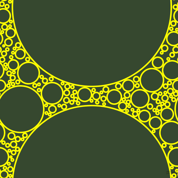 bubbles, circles, sponge, big, medium, small, 5 pixel line width, Yellow and Palm Leaf circles bubbles sponge soap seamless tileable