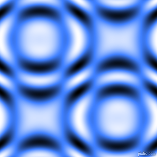 , Dodger Blue and Black and White circular plasma waves seamless tileable