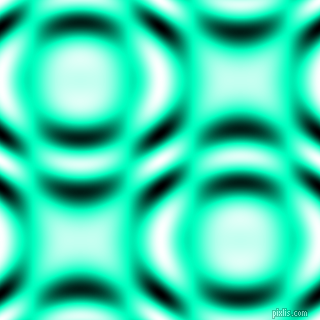 , Medium Spring Green and Black and White circular plasma waves seamless tileable