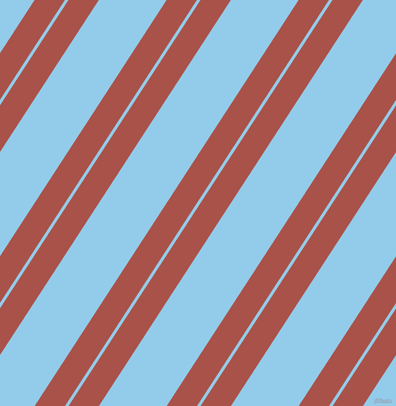 57 degree angle dual stripe lines, 51 pixel lines width, 6 and 114 pixel line spacing, Apple Blossom and Cornflower dual two line striped seamless tileable