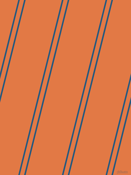 76 degree angle dual stripes lines, 5 pixel lines width, 14 and 118 pixel line spacing, Bahama Blue and Jaffa dual two line striped seamless tileable