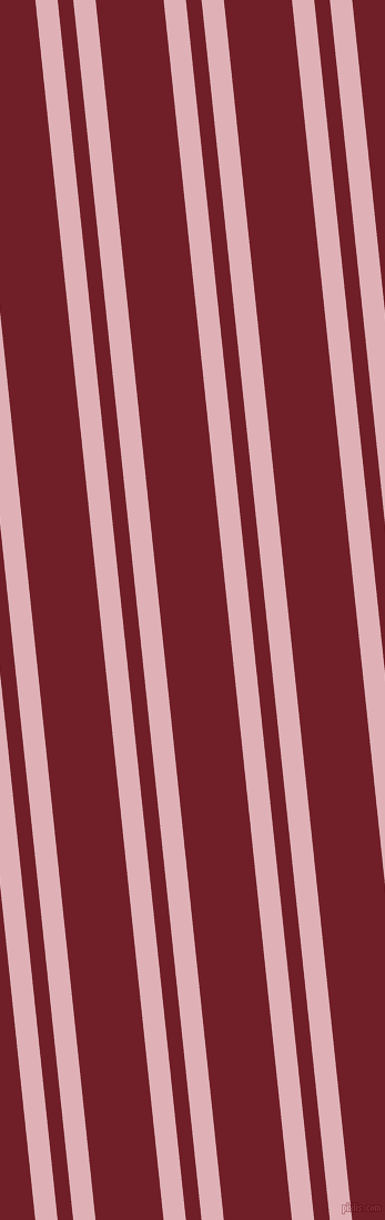96 degree angles dual striped line, 20 pixel line width, 14 and 61 pixels line spacing, Blossom and Red Berry dual two line striped seamless tileable