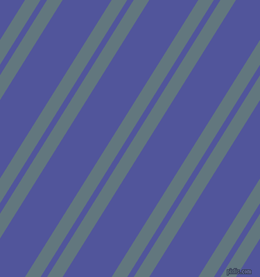 58 degree angles dual stripes line, 19 pixel line width, 8 and 60 pixels line spacing, Blue Bayoux and Governor Bay dual two line striped seamless tileable
