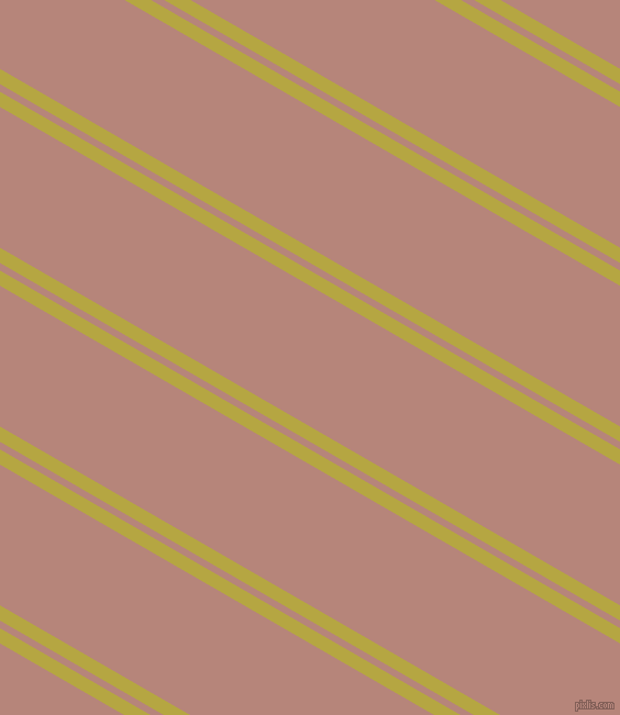 150 degree angle dual striped lines, 12 pixel lines width, 6 and 111 pixel line spacing, Brass and Brandy Rose dual two line striped seamless tileable