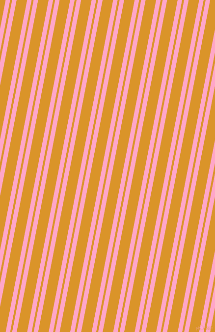 79 degree angle dual striped line, 9 pixel line width, 4 and 21 pixel line spacing, Carnation Pink and Buttercup dual two line striped seamless tileable