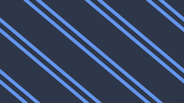 140 degree angles dual stripe line, 12 pixel line width, 16 and 99 pixels line spacing, Cornflower Blue and Licorice dual two line striped seamless tileable