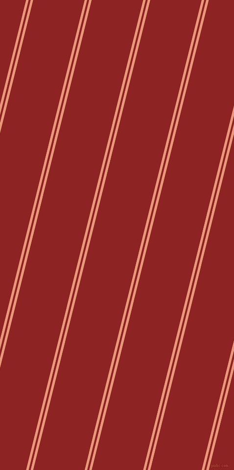 76 degree angle dual striped line, 5 pixel line width, 4 and 102 pixel line spacing, Dark Salmon and Mandarian Orange dual two line striped seamless tileable