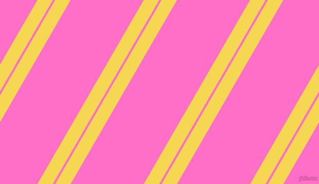 60 degree angles dual stripes line, 26 pixel line width, 4 and 123 pixels line spacing, Energy Yellow and Neon Pink dual two line striped seamless tileable