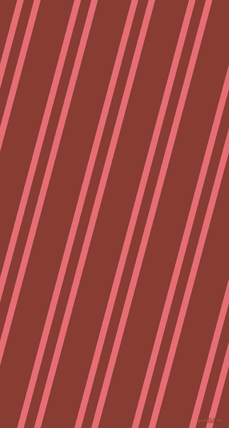 75 degree angles dual stripes line, 9 pixel line width, 14 and 46 pixels line spacing, Froly and Prairie Sand dual two line striped seamless tileable
