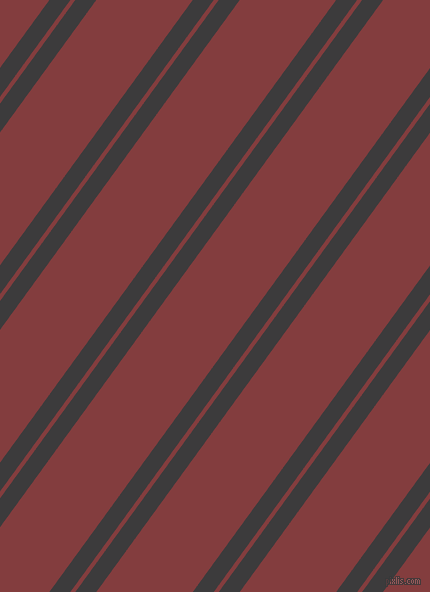 54 degree angle dual stripes line, 17 pixel line width, 4 and 78 pixel line spacing, Fuscous Grey and Stiletto dual two line striped seamless tileable