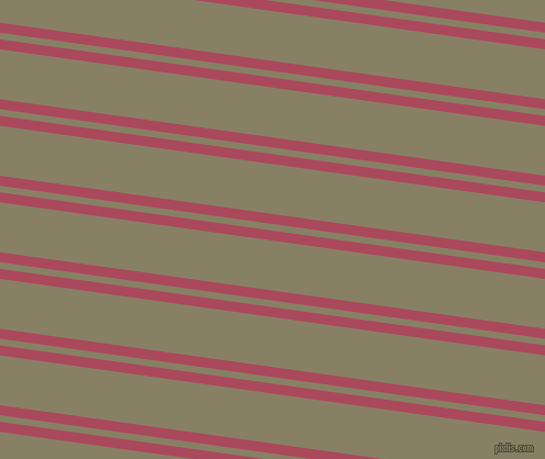 172 degree angle dual stripe line, 9 pixel line width, 6 and 45 pixel line spacing, Hippie Pink and Olive Haze dual two line striped seamless tileable