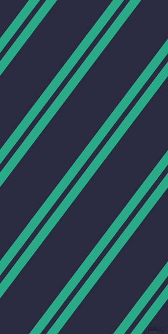 53 degree angle dual stripe lines, 18 pixel lines width, 10 and 91 pixel line spacing, Jungle Green and Valhalla dual two line striped seamless tileable