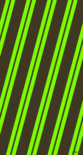 75 degree angles dual stripes line, 15 pixel line width, 6 and 43 pixels line spacing, Lawn Green and Mikado dual two line striped seamless tileable