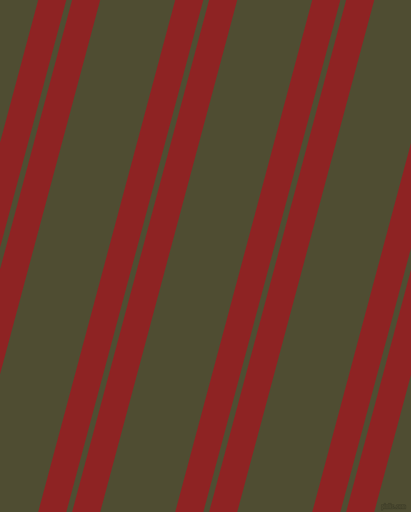 75 degree angle dual stripes line, 39 pixel line width, 8 and 104 pixel line spacing, Mandarian Orange and Camouflage dual two line striped seamless tileable