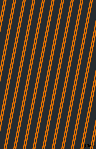 79 degree angle dual stripe lines, 4 pixel lines width, 2 and 22 pixel line spacing, Mango Tango and Blue Charcoal dual two line striped seamless tileable