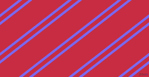 38 degree angle dual stripe line, 10 pixel line width, 16 and 91 pixel line spacing, Medium Slate Blue and Brick Red dual two line striped seamless tileable