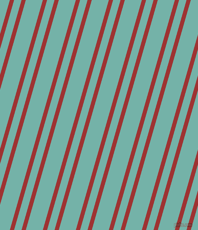 74 degree angles dual stripes line, 8 pixel line width, 14 and 32 pixels line spacing, Milano Red and Gulf Stream dual two line striped seamless tileable