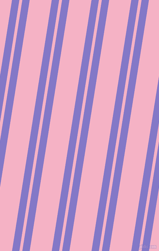 81 degree angles dual stripes line, 15 pixel line width, 6 and 45 pixels line spacing, Moody Blue and Cupid dual two line striped seamless tileable