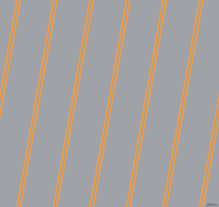 80 degree angles dual stripes lines, 5 pixel lines width, 6 and 105 pixels line spacing, Neon Carrot and Grey Chateau dual two line striped seamless tileable