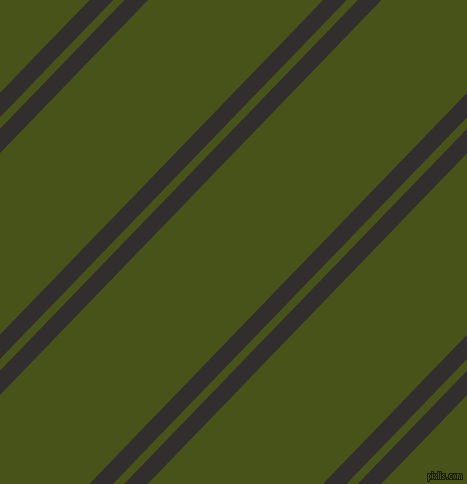 46 degree angles dual striped line, 17 pixel line width, 8 and 126 pixels line spacing, Night Rider and Verdun Green dual two line striped seamless tileable