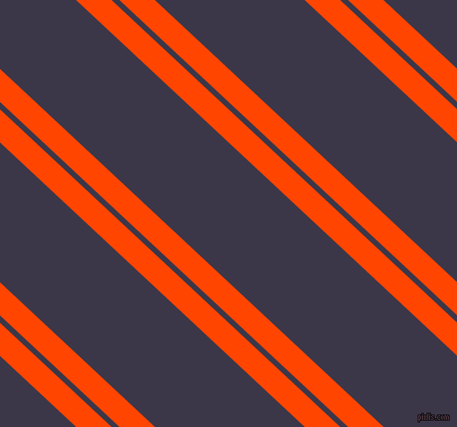 137 degree angle dual striped lines, 27 pixel lines width, 6 and 114 pixel line spacing, Orange Red and Martinique dual two line striped seamless tileable