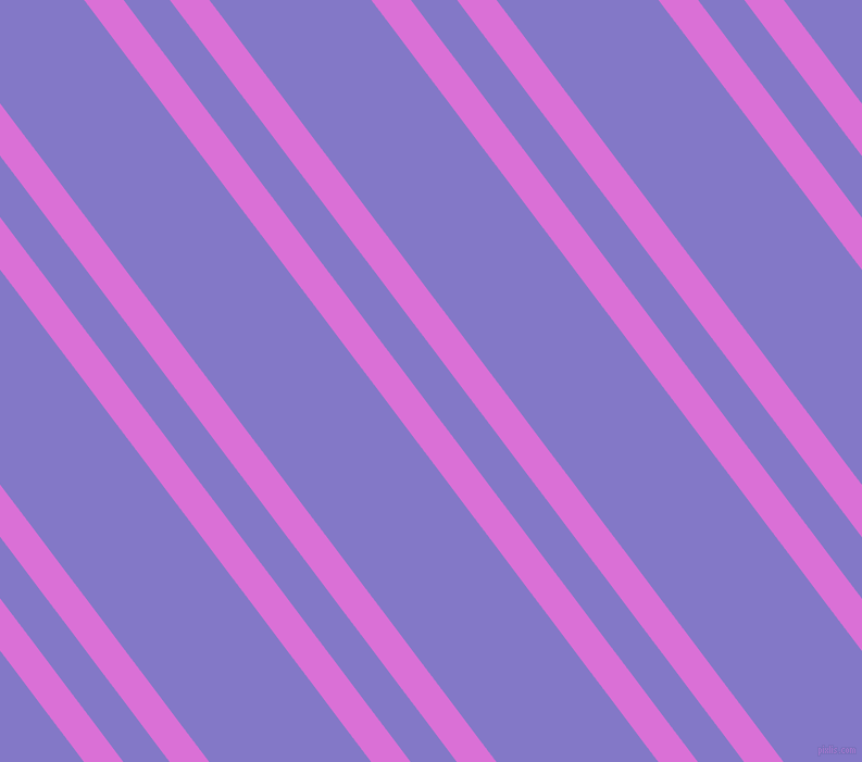 127 degree angles dual stripe lines, 29 pixel lines width, 34 and 119 pixels line spacing, Orchid and Moody Blue dual two line striped seamless tileable