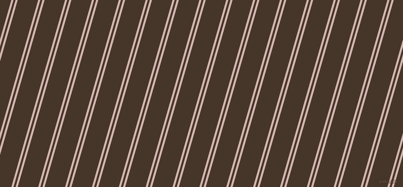 74 degree angle dual stripes line, 4 pixel line width, 4 and 39 pixel line spacing, Oyster Pink and Woodburn dual two line striped seamless tileable