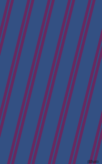 76 degree angle dual striped line, 9 pixel line width, 4 and 42 pixel line spacing, Palatinate Purple and Fun Blue dual two line striped seamless tileable