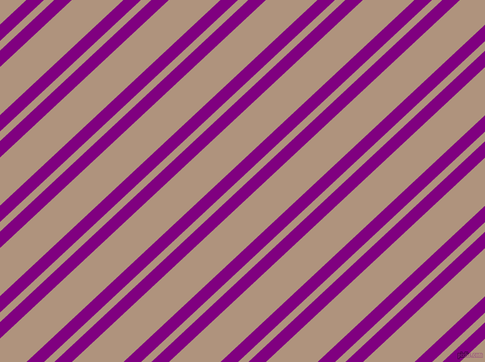 43 degree angles dual stripe lines, 17 pixel lines width, 10 and 50 pixels line spacing, Purple and Sandrift dual two line striped seamless tileable