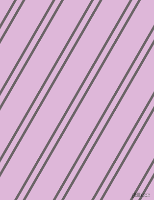 60 degree angle dual stripe line, 5 pixel line width, 10 and 48 pixel line spacing, Scorpion and French Lilac dual two line striped seamless tileable