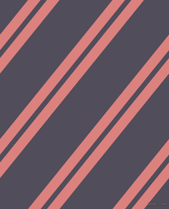 51 degree angle dual stripe lines, 20 pixel lines width, 10 and 84 pixel line spacing, Sea Pink and Mulled Wine dual two line striped seamless tileable