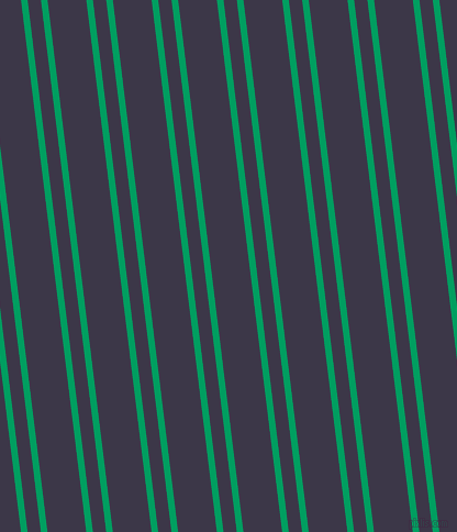 97 degree angles dual striped lines, 6 pixel lines width, 12 and 35 pixels line spacing, Shamrock Green and Martinique dual two line striped seamless tileable