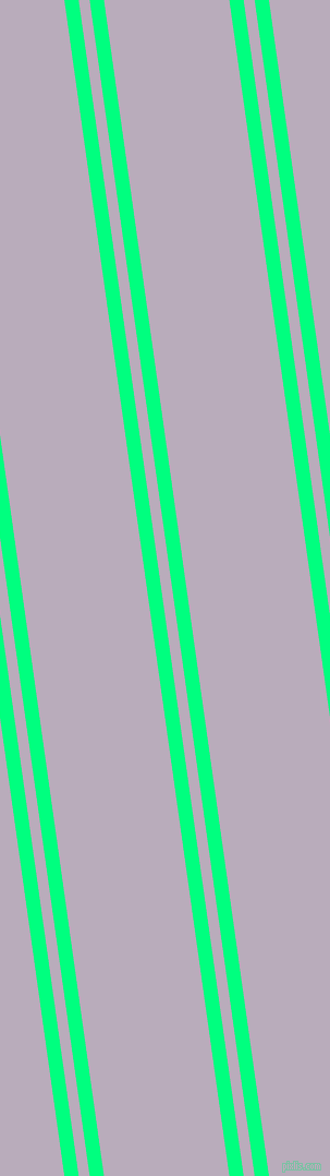 98 degree angles dual stripes line, 13 pixel line width, 10 and 114 pixels line spacing, Spring Green and Lola dual two line striped seamless tileable