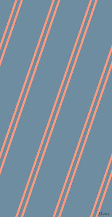 71 degree angle dual stripe lines, 7 pixel lines width, 10 and 91 pixel line spacing, Vivid Tangerine and Bermuda Grey dual two line striped seamless tileable