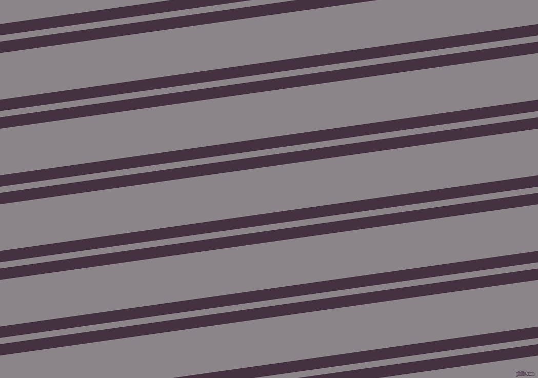 8 degree angles dual striped lines, 22 pixel lines width, 12 and 90 pixels line spacing, Voodoo and Taupe Grey dual two line striped seamless tileable