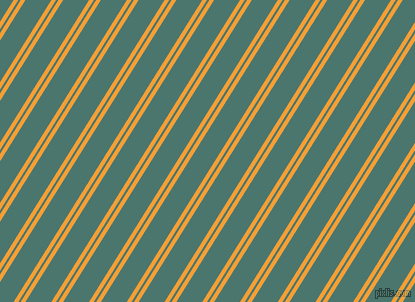 58 degree angles dual stripes lines, 4 pixel lines width, 2 and 22 pixels line spacing, Yellow Sea and Dark Green Copper dual two line striped seamless tileable