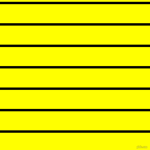 horizontal lines stripes, 8 pixel line width, 64 pixel line spacing, Black and Yellow horizontal lines and stripes seamless tileable