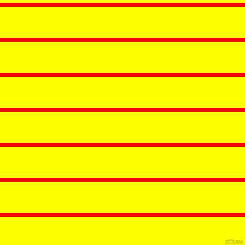 horizontal lines stripes, 8 pixel line width, 64 pixel line spacing, Red and Yellow horizontal lines and stripes seamless tileable