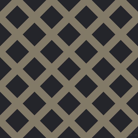45/135 degree angle diagonal checkered chequered lines, 32 pixel line width, 70 pixel square size, Arrowtown and Black Russian plaid checkered seamless tileable