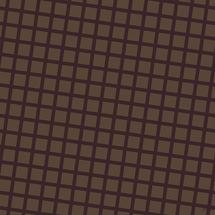 82/172 degree angle diagonal checkered chequered lines, 12 pixel line width, 39 pixel square size, Aubergine and Brown Derby plaid checkered seamless tileable