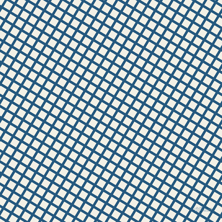 59/149 degree angle diagonal checkered chequered lines, 5 pixel lines width, 14 pixel square size, Bahama Blue and Alabaster plaid checkered seamless tileable