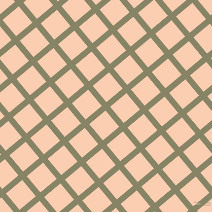 40/130 degree angle diagonal checkered chequered lines, 12 pixel lines width, 43 pixel square size, Bandicoot and Apricot plaid checkered seamless tileable