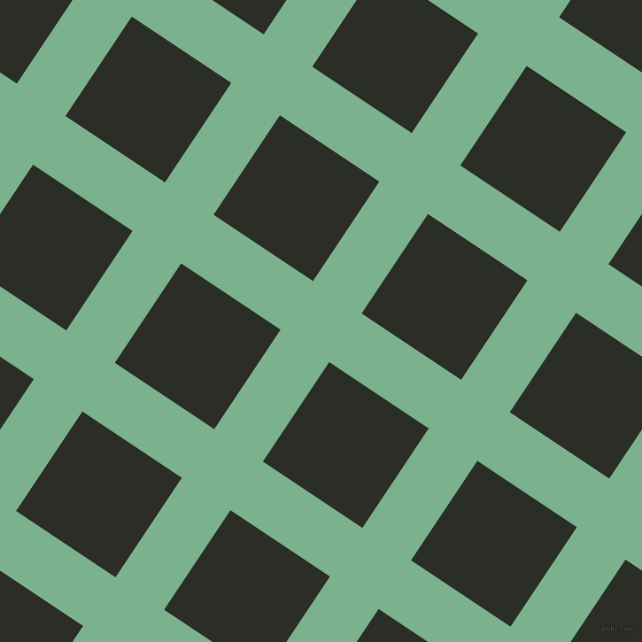 56/146 degree angle diagonal checkered chequered lines, 66 pixel lines width, 135 pixel square size, Bay Leaf and Marshland plaid checkered seamless tileable