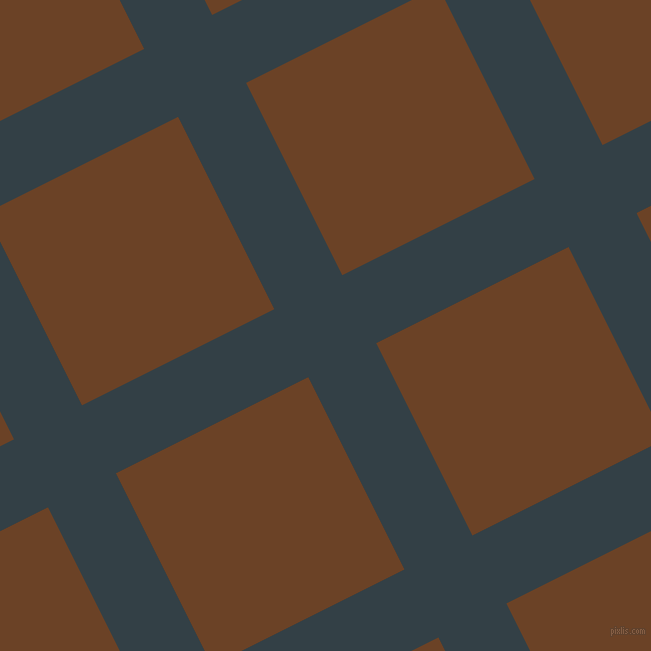 27/117 degree angle diagonal checkered chequered lines, 76 pixel lines width, 215 pixel square size, Big Stone and Semi-Sweet Chocolate plaid checkered seamless tileable