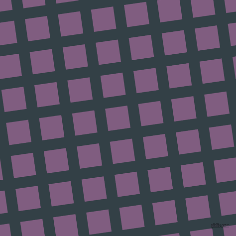 8/98 degree angle diagonal checkered chequered lines, 22 pixel line width, 45 pixel square size, Big Stone and Trendy Pink plaid checkered seamless tileable